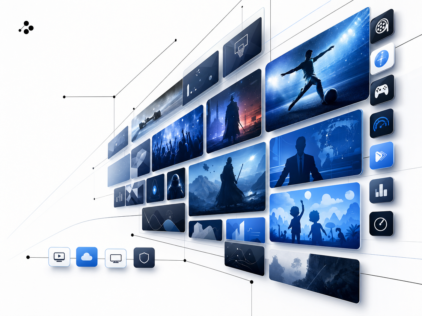 Organized streaming content wall